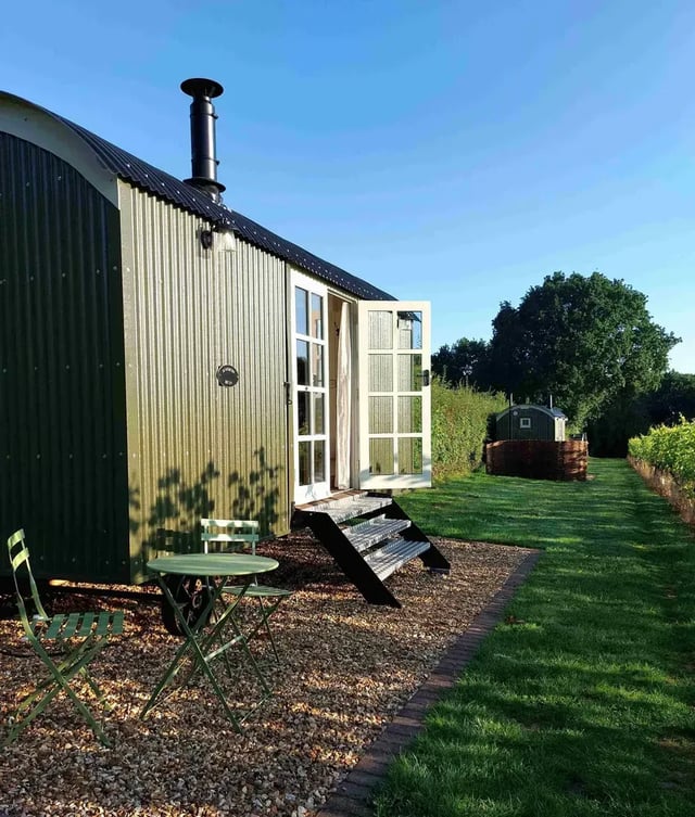 Shepherd hut at a family vineyard in Worcestershire